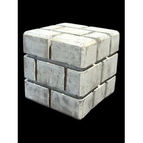 Mario Power Up Concrete Block, 5 in Cube, 5 lbs, Garden/Lawn Ornament (Plain Power Up Block)