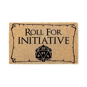 "Roll for Initiative" Doormat, Roleplaying Tabletop Gaming Doormat, Premium Quality, Thick 100% Coir, Durable Front Door Mat, Dungeons & Dragons Inspired Entryway Rug stk 1285