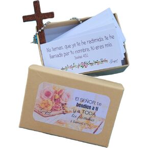 Gospel Gift Set of 60 scripture cards Blessings Box Inspirational Faith Based Promise Scripture Bilingual Card Box Cajitas de Promesas (Kraft 501) (KRAFT504)