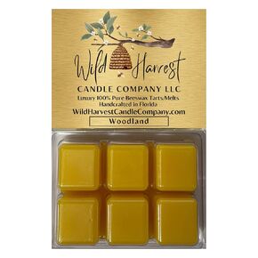 Lemon Lavender Scented, 1-Pack Pure Beeswax Melts for Warmers, Wild Harvest Candle Company, 3 oz Beeswax Tarts Cubes, Hand Poured Made in USA, Phthalate Free
