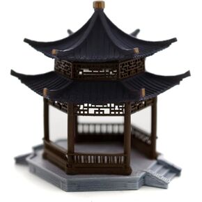 Karesansui Mini الصيني باغودا - ديكور تيريوم ، الديكور الصيني للعمارة ، إكسسوارات حديقة خرافية ، ديكور بالوداريوم ، Zen Garden Kit ، معبد مصغرة ، إكسسوارات Aquarium (VDS009 -D) in Saudi Arabia