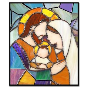 Nativity Stained Glass Inspired Magnets, Mary, Joseph, Holiday Gift, Religious Fridge Magnets, Meaningful Christmas Gift, Xmas Fridge Decor, 3 x 2.5 inches,