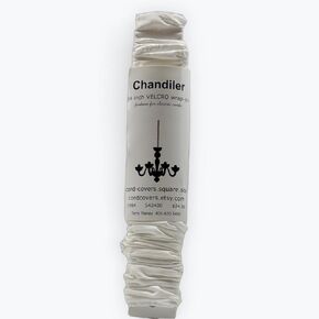 White Floral Cord Covers (54" wrap-on)