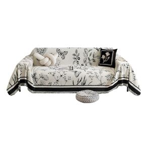 "Retro American Style Sofa Cover - Full Wrap Chenille Sofa Blanket, Universal Seasonal Sofa Cushion Cover with a Touch of Luxurious Elegance" (71x141inch)