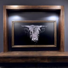 32,43,50,& 55 Inch TV frame for Samsung The Frame TV, Rustic Dark Wood Stain (not for use with other models) Handmade wood ornate TV Frame (55 INCH SAMSUNG THE FRAME TV)