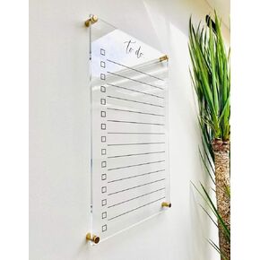 Large Clear Acrylic To Do List for wall | Dry-Erase Message White Board Calendar Wall Mounted Office Home Family Organization Tools Must Haves School Kids Adult Mom Teen Monthly Weekly ADHD Tools