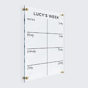 Personalized Weekly Planner Acrylic - Personalized Calendar 2025, Personalized Dry Erase Board, Horizontal Wall Calendar, Monthly and Weekly Calendar, Housewarming Gift