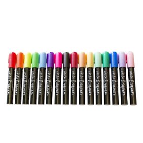 Deluxe Chalk Marker Set | 16 pens | 6mm reversible tip (chisel or round) Active Restock requests: 0 (16 Colors w/ 1 Black Chalk Pen)