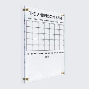 Personalized Acrylic Family Calendar Vertical - Personalized Calendar 2025, Custom Wall Calendar, Dry Erase Board, Weekly Calendar, Transparent Calendar, Custom Monthly Planner