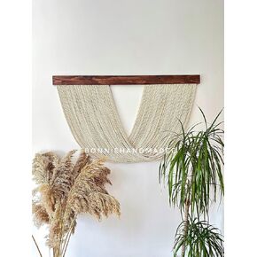 Large Macrame Wall Hanging Boho Wall Decor for Living Room Woven Wall Decor Yarn Tapestry Wall Hanging Aesthetic Wall Decor Macrame Headboard (Large 40''x24'', Type-2)