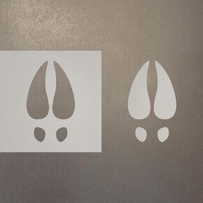 Deer Hoof Print 1 Reusable Mylar Stencil - Art Craft Supplies 4 Inch