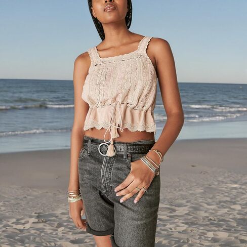 Lucky Brand Women's Vintage Embroidered Lace Bubble Tank in Kuwait