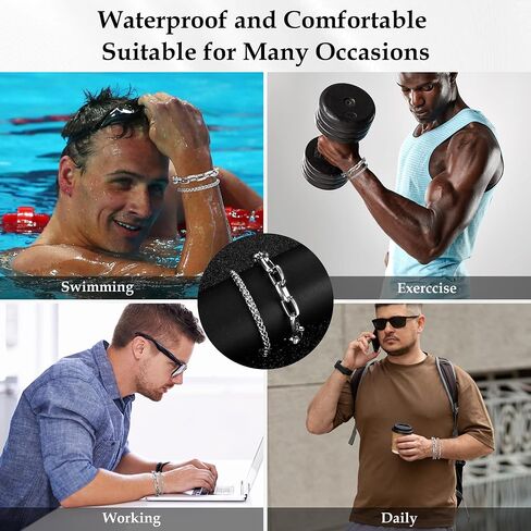 Gold Bracelets for Men Set, Adjustable Gold Bracelet Stack Waterproof Stainless Steel Gold Jewelry as Halloween Gifts for Boyfriend Dad and Son Pulseras Para Hombres in Kuwait