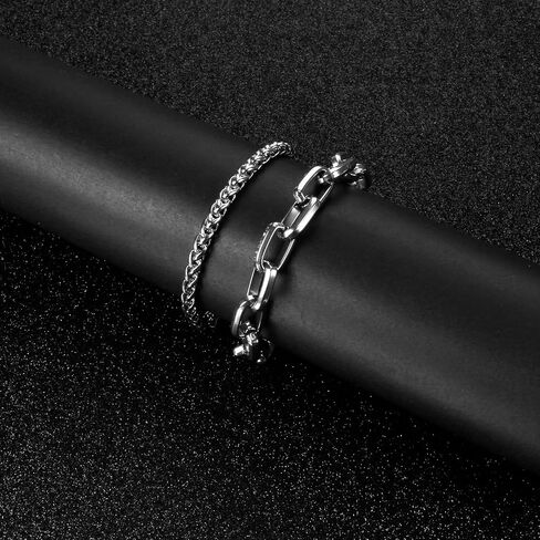 Gold Bracelets for Men Set, Adjustable Gold Bracelet Stack Waterproof Stainless Steel Gold Jewelry as Halloween Gifts for Boyfriend Dad and Son Pulseras Para Hombres in Kuwait