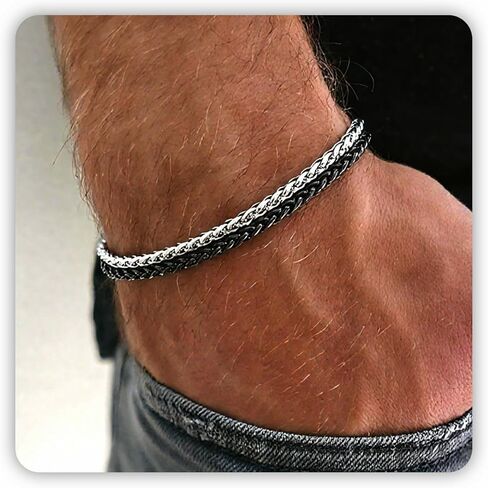 Gold Bracelets for Men Set, Adjustable Gold Bracelet Stack Waterproof Stainless Steel Gold Jewelry as Halloween Gifts for Boyfriend Dad and Son Pulseras Para Hombres in Kuwait