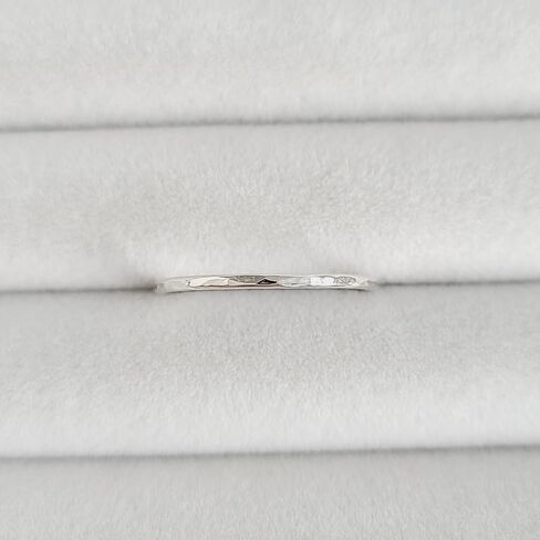 Hammered 10k Solid Gold Stacking Ring - 1mm - Delicate Ring, Dainty, Hammered Finish (yellow-gold, 9) in Saudi Arabia