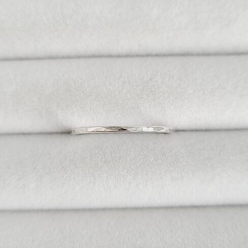 Hammered 10k Solid Gold Stacking Ring - 1mm - Delicate Ring, Dainty, Hammered Finish (yellow-gold, 9) in Kuwait