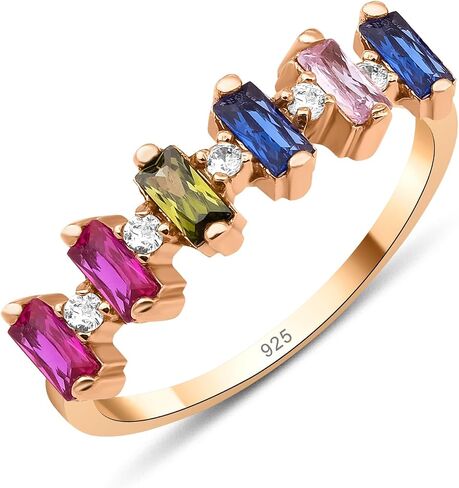 1-6 خاتم Baguette Relainsable Ring ، خاتم الأحجار الكريمة الحد الأدنى ، خاتم الأسرة المصنوع يدويًا ، حلقة مخصصة للذهب الفضي ، هدية مخصصة ، هدية يوم الأم ، حلقة فضية 14K ذهبية و 925 كيلو بايت (3 مواليد أحجار) in Kuwait