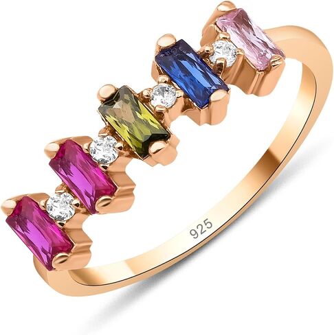 1-6 خاتم Baguette Relainsable Ring ، خاتم الأحجار الكريمة الحد الأدنى ، خاتم الأسرة المصنوع يدويًا ، حلقة مخصصة للذهب الفضي ، هدية مخصصة ، هدية يوم الأم ، حلقة فضية 14K ذهبية و 925 كيلو بايت (3 مواليد أحجار) in Kuwait
