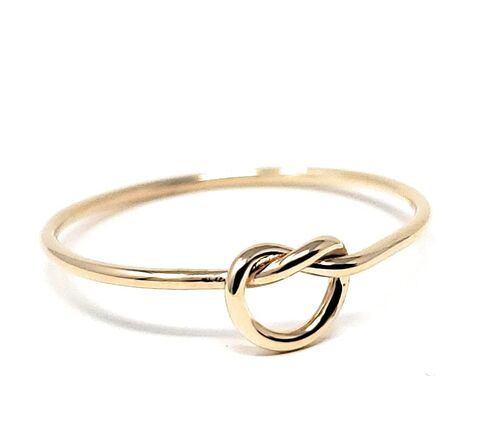 10k Solid Gold Stacking Knot Ring (yellow-gold, 7) in Kuwait