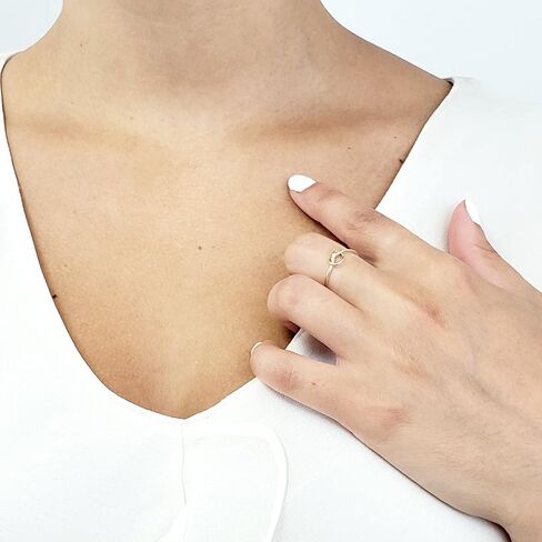 10k Solid Gold Stacking Knot Ring (yellow-gold, 7) in Kuwait