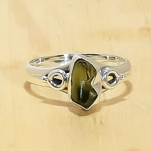 Moldavite Natural Rough Ring 925 Sterling Silver Handmade Jewelry With Certified Gemstone Handmade Rings (6) in Saudi Arabia