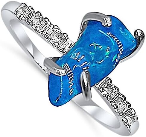 حقيقية من Herkimer Diamond Dainty Ring أبيض الذهب الولادة الولادة هدية لأخته ابنة أخت عيد الميلاد عيد ميلاد مجوهرات uniquelan (Herkimer-Diamond ، 7) in Kuwait