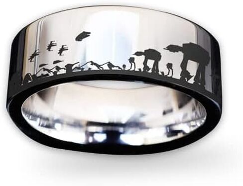 Hoth Battle Scene Ring ، Darth Vader Band Band ، Luke Skywalker Wedding Ring ، Darth Maul Jewelry ، Starwar Gift ، Darth Vader Ring in Saudi Arabia