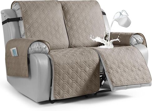 Recliner Cover 100% Waterproof Sofa Slipcovers Non-Slip Reclining Couch Cover Split Sofa Covers Furniture Protector for Pets, Dogs(Light Gray，23.6") in Saudi Arabia