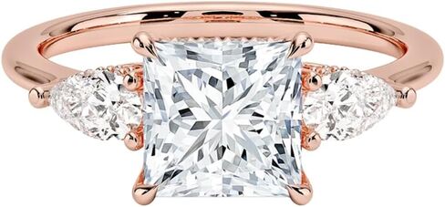 خاتم الخطوبة Moissanite 1.5 CT 10K 14K 18K الذهب و 925 Sterling Silver Solitaire 3 Stone Moissanite Ring هدية عيد الميلاد للنساء (أصفر ، ماركيز) in Kuwait