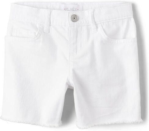 The Children's Place Baby Girls' Single Denim Midi Shorts, Fray Peyton Wash, 12 in Saudi Arabia