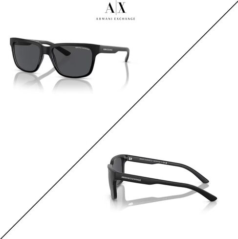 AX4026S 8239Z3 56MM Shiny Transparent Grey / Mirror Silver Polar Square Sunglasses for Men Women + BUNDLE With Designer iWear Complimentary Eyewear Kit, 56 in Saudi Arabia