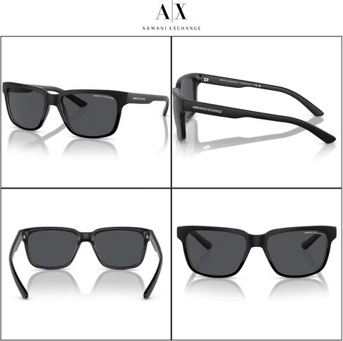 AX4026S 8239Z3 56MM Shiny Transparent Grey / Mirror Silver Polar Square Sunglasses for Men Women + BUNDLE With Designer iWear Complimentary Eyewear Kit, 56 in Saudi Arabia