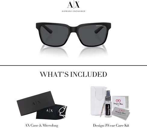 AX4026S 8239Z3 56MM Shiny Transparent Grey / Mirror Silver Polar Square Sunglasses for Men Women + BUNDLE With Designer iWear Complimentary Eyewear Kit, 56 in Saudi Arabia