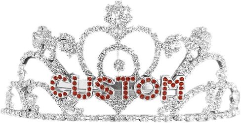 Naughtybrit Silver Custom Text Tiara | اقتباس مخصص Tiara Custom Tiara Personalized Tiara عيد ميلاد Tiara Bachelorette Tiara مع اسم تاج شخصي. in Saudi Arabia