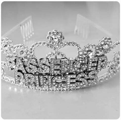 Naughtybrit Silver Custom Text Tiara | اقتباس مخصص Tiara Custom Tiara Personalized Tiara عيد ميلاد Tiara Bachelorette Tiara مع اسم تاج شخصي. in Saudi Arabia