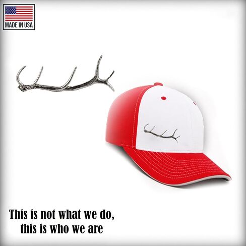 Elk Antler Pin, M004, 2 Inches, Pewter, Handmade in the USA, Realistic, Wapiti Antler Shed, Metal, Hat Pin, Lapel Pin, Brooch, Gift, Over 3100 Wildlife Designs. in Saudi Arabia