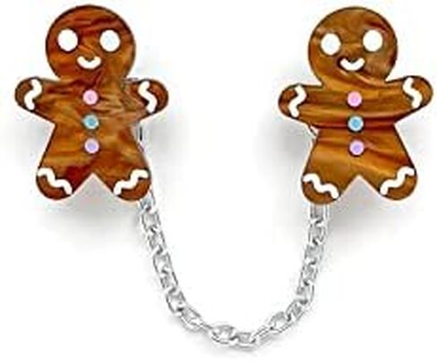 Gingerbread Man Sweater Clip, Christmas Cardigan Clip, Retro Holiday Sweater Guard (6, Brown) in Saudi Arabia