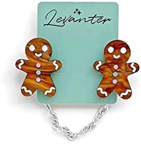 Gingerbread Man Sweater Clip, Christmas Cardigan Clip, Retro Holiday Sweater Guard (6, Brown) in Saudi Arabia