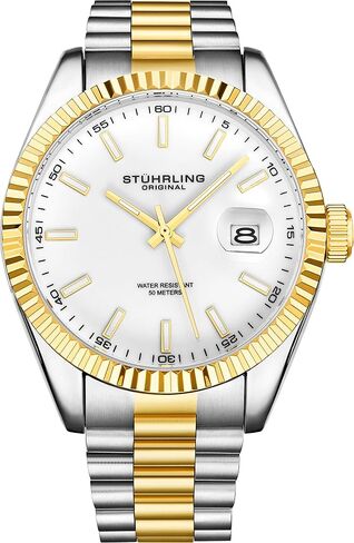 Stuhrling Original Men's Symphony Regent Coronet Stainless Steel Bracelet Watch in Saudi Arabia
