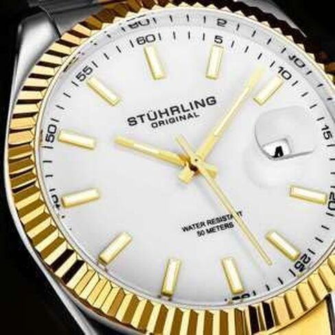 Stuhrling Original Men's Symphony Regent Coronet Stainless Steel Bracelet Watch in Saudi Arabia