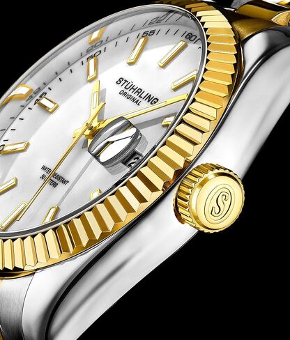 Stuhrling Original Men's Symphony Regent Coronet Stainless Steel Bracelet Watch in Saudi Arabia