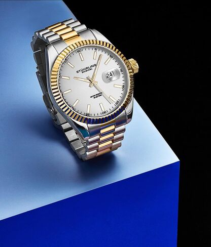 Stuhrling Original Men's Symphony Regent Coronet Stainless Steel Bracelet Watch in Saudi Arabia