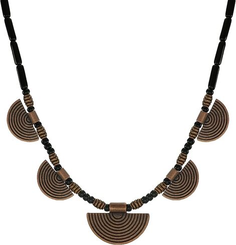 قلادة النحاس والأسود Boho Vintage Style Bib Necklace (20 ، النحاس ، الأسود) in Kuwait