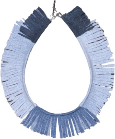 Denim Bib Necklace in 3 Shades stylish Statement Runway Jewlery for Women Girls in Saudi Arabia
