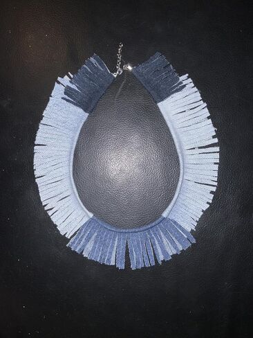 Denim Bib Necklace in 3 Shades stylish Statement Runway Jewlery for Women Girls in Saudi Arabia