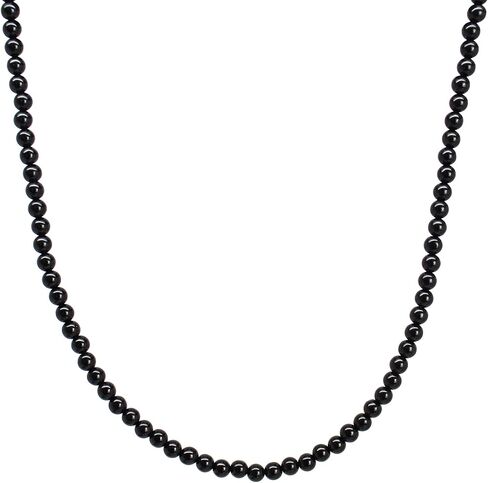 Handmade Black Onyx Necklace, Small 3mm Beads, Sterling Silver Clasp, 14 to 42 Inches in Saudi Arabia