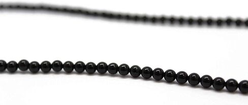 Handmade Black Onyx Necklace, Small 3mm Beads, Sterling Silver Clasp, 14 to 42 Inches in Saudi Arabia