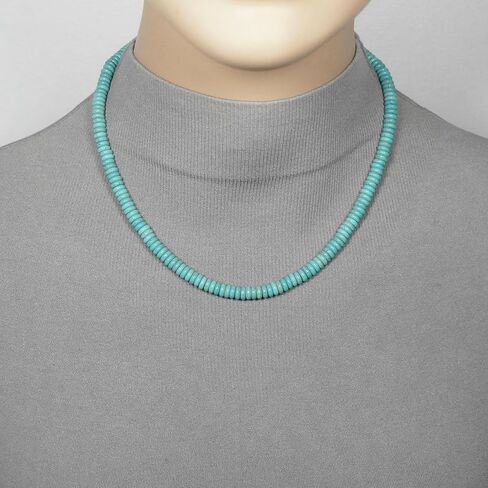 Unisex Turquoise Magnesite Gemstone Beaded Necklace – Size Choices (16 inches long) in Saudi Arabia