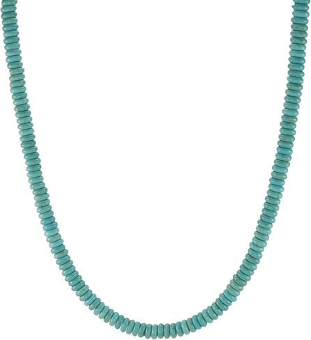 Unisex Turquoise Magnesite Gemstone Beaded Necklace – Size Choices (16 inches long) in Saudi Arabia